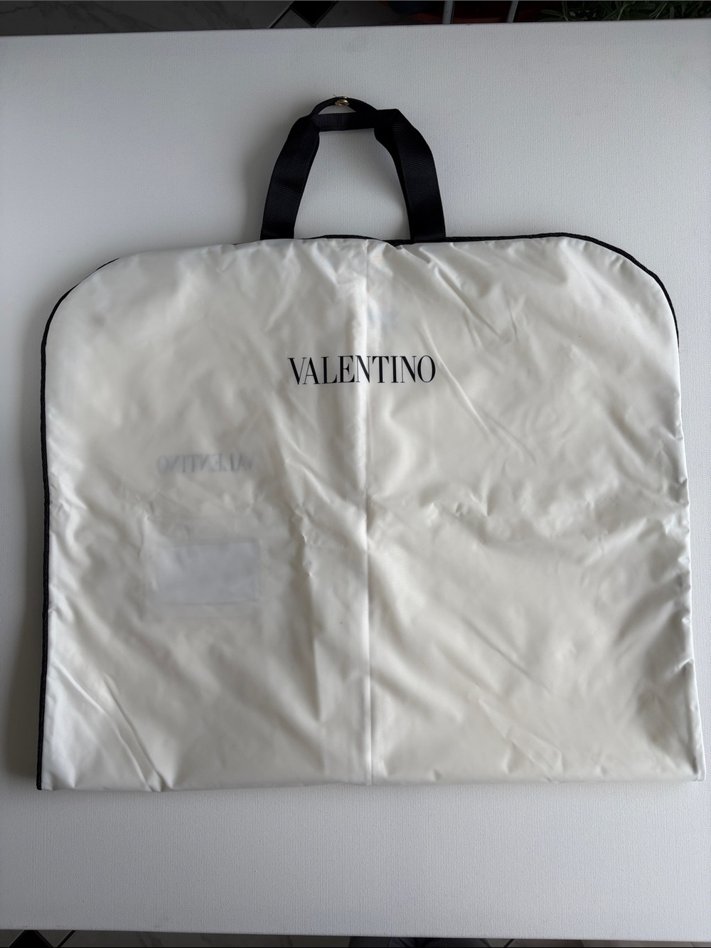 Valentino White Garment Bag with Black Trim 49”x 25”